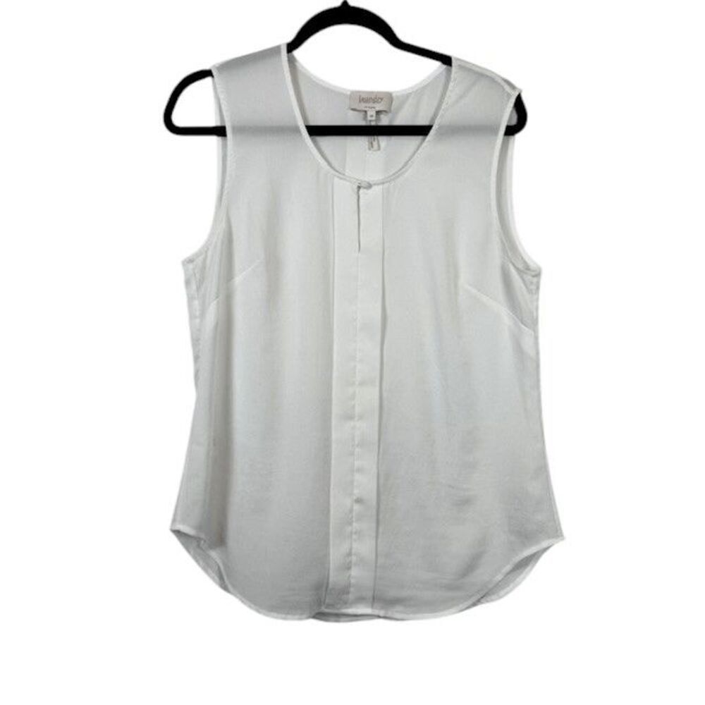 Laundry by Shelli Segal White‎ Sleeveless Blouse Shell Cami Size 10